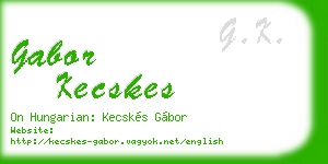 gabor kecskes business card